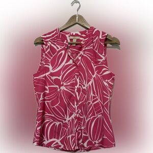 Banana Republic Tropical Print Sleeveless Blouse-Size Medium